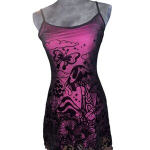 Dolls Kill Pink and Black Mini Dress